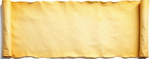 Aged parchment paper, yellowed and creased, isolated , retro, sheet, old paper texture