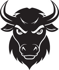 bull head vector, Angry Bull Silhouette Vector illustration