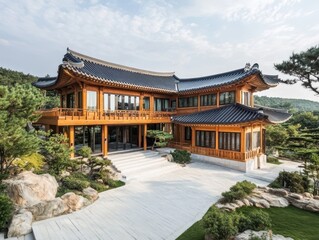 Luxurious Korean Mansion Crafted in Traditional Architecture Style
