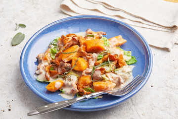 Pumpkin Gnocchi with Cabbage