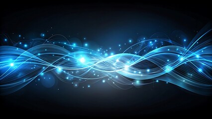 Obraz premium Abstract Blue Wave Background with Sparkling Effects background