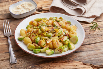 Gnocchi with Brussels Sprout and Garlic