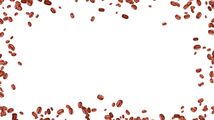 coffee beans border frame isolated on transparent background,png restaurant, cafe and coffeeshop menu social media design element