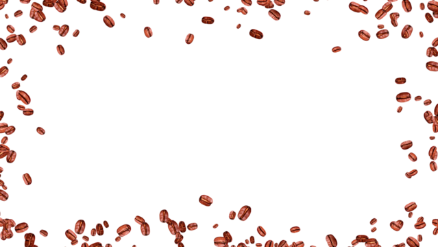 coffee beans border frame isolated on transparent background,png restaurant, cafe and coffeeshop menu social media design element