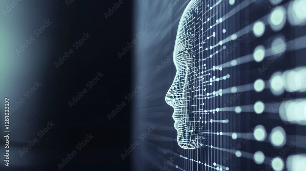 Poster the digital technology connection to big data is exemplified by abstract digital data flows on blue 