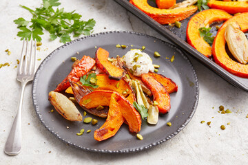 Oven Baked Pumpkin with Vegan Ricotta