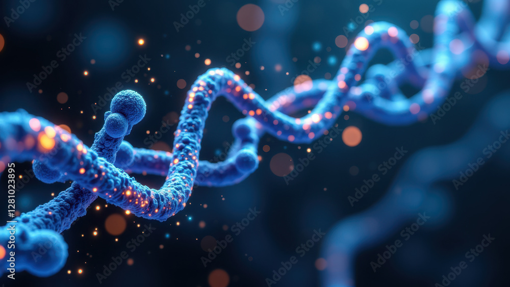 Aufkleber a microscopic view of dna strands with a focus on semaglutide sequence.