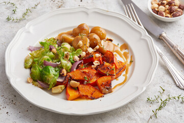 Pumpkin Brussels Sprout and Chestnut Medley 