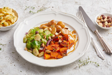 Pumpkin Brussels Sprout and Chestnut Medley 