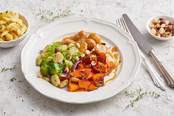 Pumpkin Brussels Sprout and Chestnut Medley 