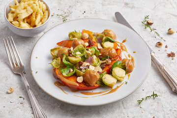 Pumpkin Brussels Sprout and Chestnut Medley 