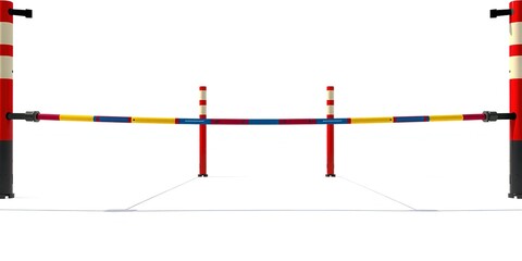 Obraz premium Pylons for Rower Training in Front View