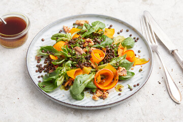 Lentil Pumpkin and Lambs Leaf Salad