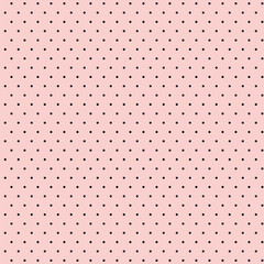 Small Black Polka dots on Pink, Seamless Background