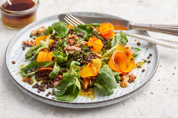 Lentil Pumpkin and Lambs Leaf Salad