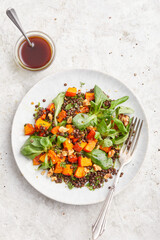 Lentil Pumpkin and Lambs Leaf Salad