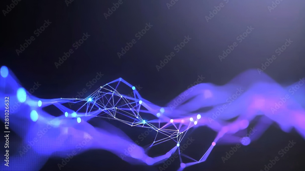 Poster a 3d rendering creates a futuristic digital cyberspace with an abstract technological network backgr