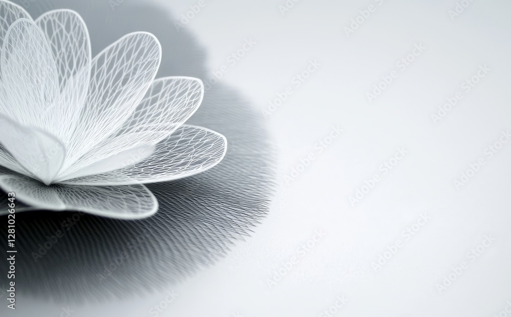 Fototapete a 3d rendering of an abstract shape with intricate details set against a dynamic and futuristic back