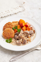 Tofu and Spelt Patties with Lambs Leaf Salad