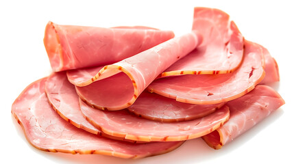 slices of ham isolated
