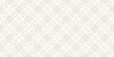 Seamless Geometric Pattern with Intricate Line Art, Elegant Abstract Design with Symmetrical Shapes