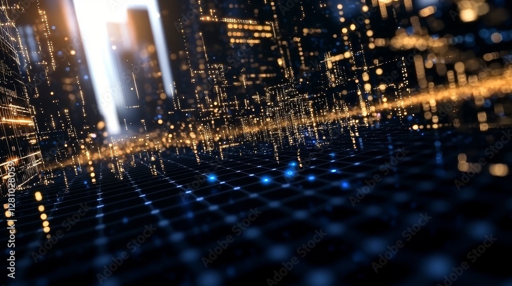 Poster an imaginative visual depicts a smart digital city, where the integration of 5g wireless technology 