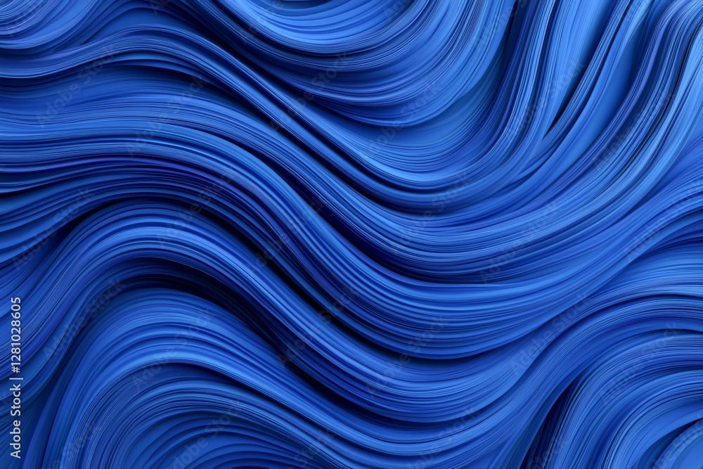 Aufkleber abstract blue wave pattern creates a smooth, fluid texture for design and backgrounds.