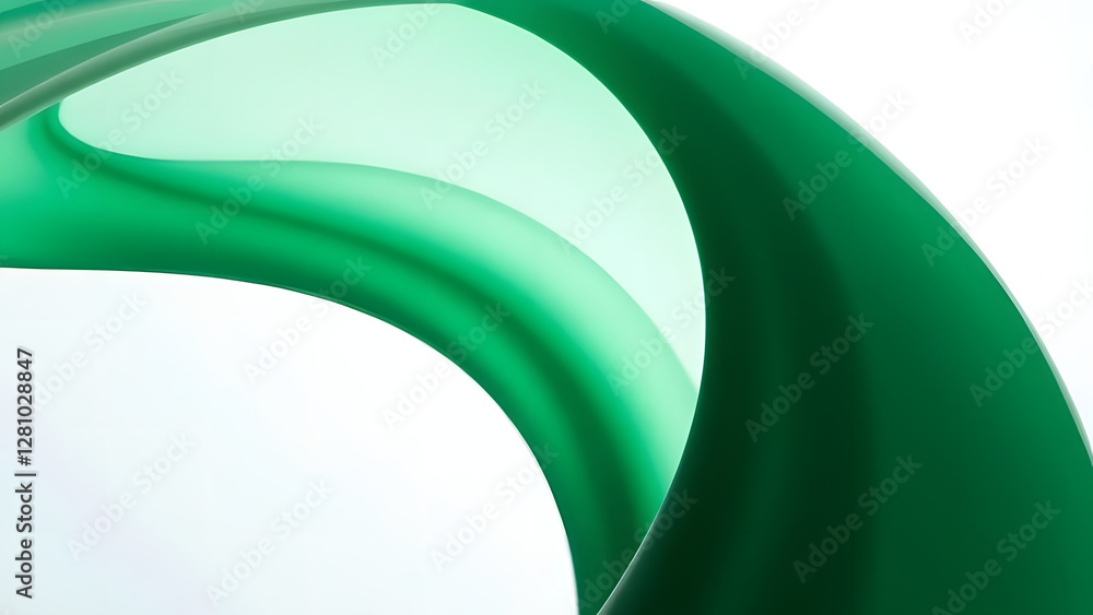 Poster abstract green wave background with smooth flowing curves and colorful light patterns