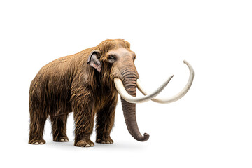 Obraz premium Woolly mammoth, prehistoric mammal isolated on white background