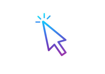 Isolated Arrow Pointer Click in Blue and Purple