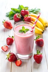  strawberry  smoothie with mint