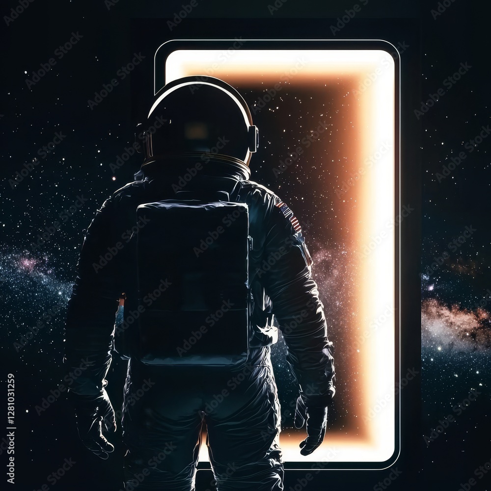 Poster the discovery of new galaxies and worlds by astronauts and cosmonauts is like a fantasy portal to a 