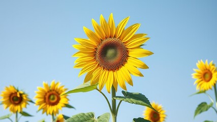 Obraz premium Sun-Gazing Giant: Helianthus giganteus in its Glory