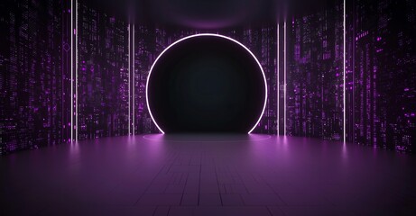 For fantasy concept TV shows or technology launch events, a futuristic virtual TV show background is perfect, and it can also serve as a 3D rendered backdrop for VR tracking system stage sets that