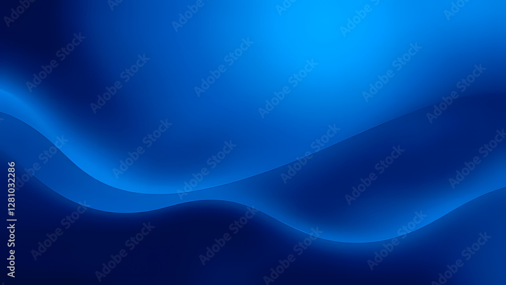 Poster smooth flowing blue wave background with futuristic abstract design