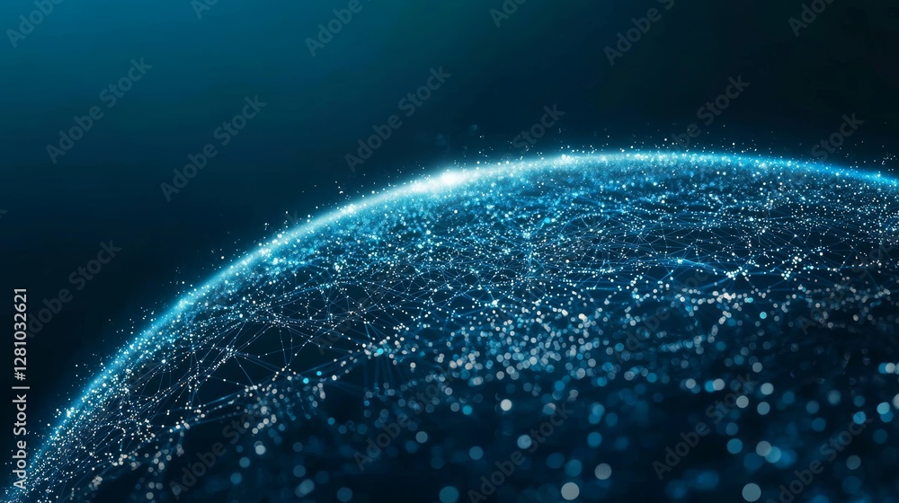 Poster a futuristic global network and tacit digital data transfer 3d graphic embodies the concept of smart