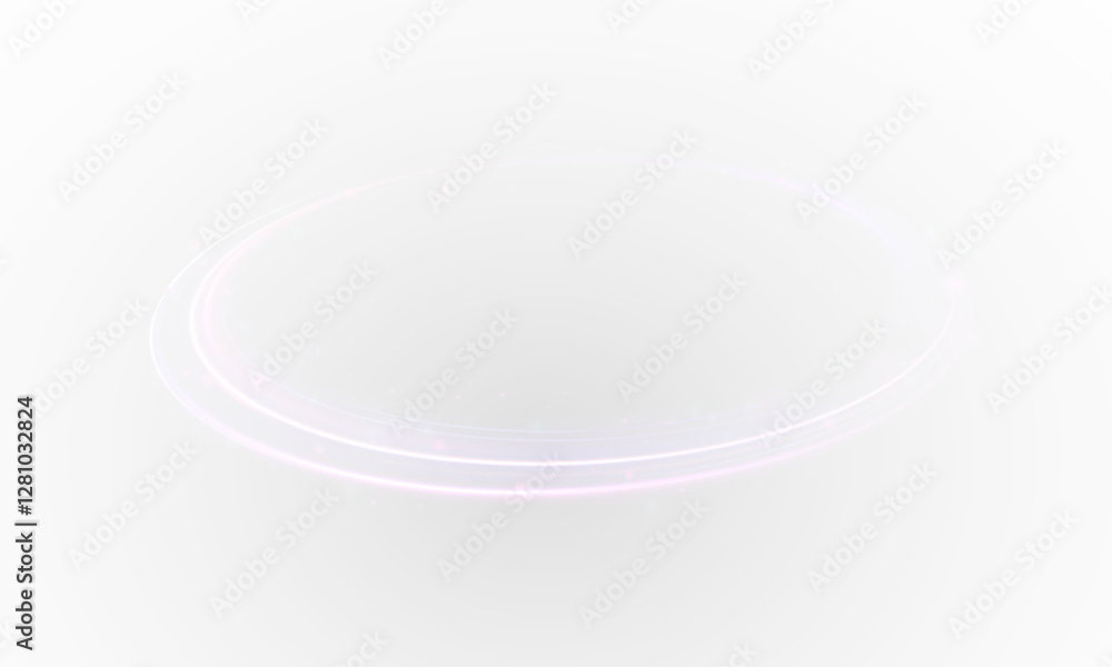Aufkleber glowing white energy ring floating in a soft ethereal mist, creating a mystical aura of light and mo