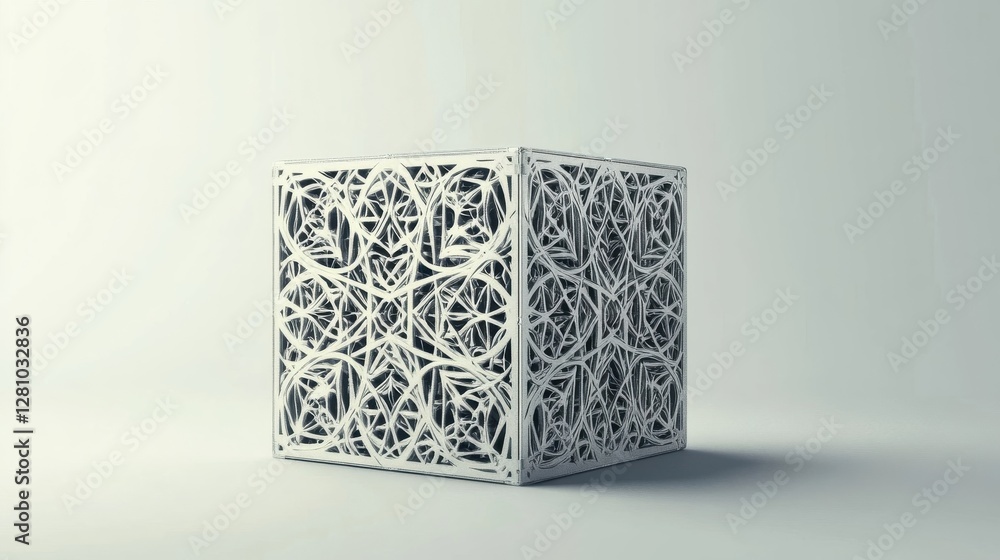 Poster intricate cubic latticework design structure