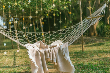 Close up cozy hammock