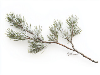 pine branch with white background