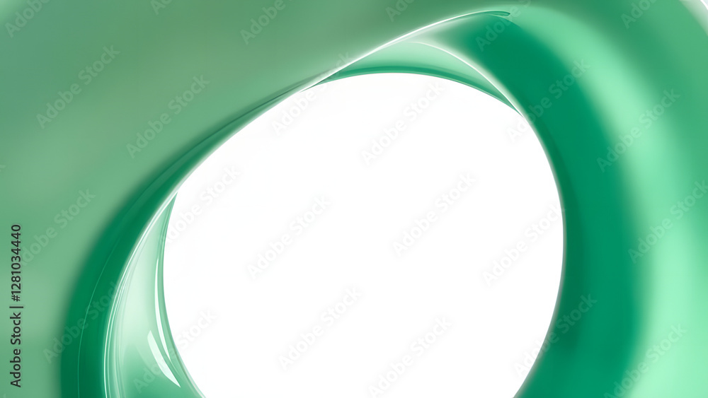 Poster abstract green wave background with smooth flowing curves and colorful light patterns