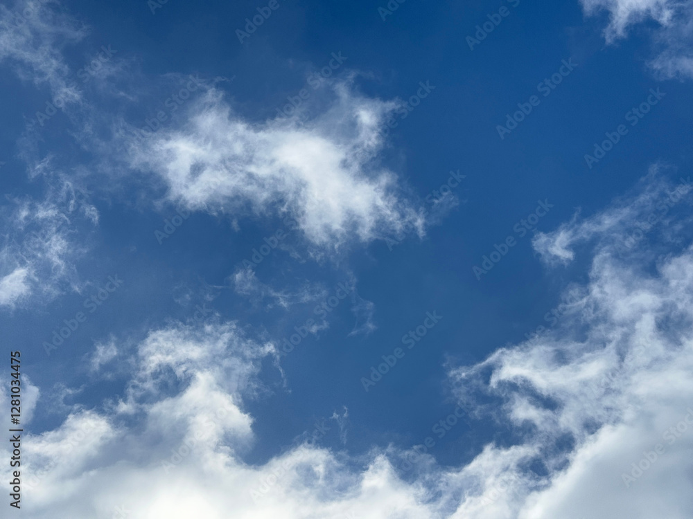 Poster Blue sky with clouds.