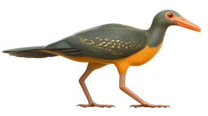 Fototapeta premium Blue and Yellow Colored Bird with Full Body on White Background