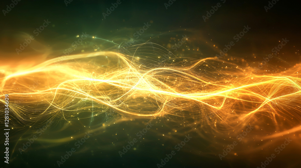 Poster abstract glowing lines create a mesmerizing visual effect in vibrant colors.