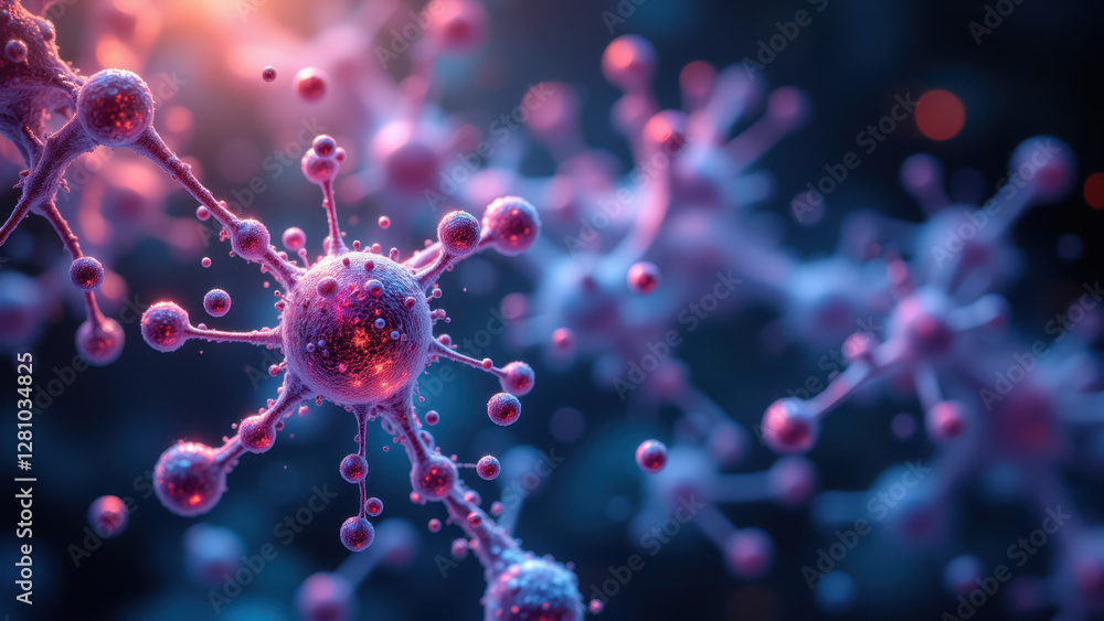 Aufkleber high-resolution microscopic view of neurons with semaglutide.