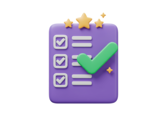 Isolated Task Checklist with Checkmarks and Stars
