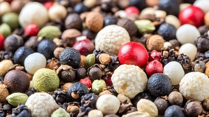 Obraz premium Vibrant Mix of Peppercorns Close-up Photography
