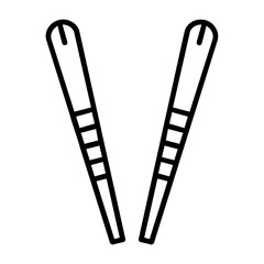 Chopsticks Outline Style Icon Design 