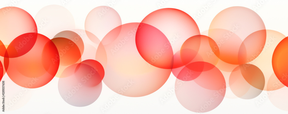 Aufkleber abstract red bubbles pattern on a white background for modern design projects.