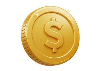 Isolated Golden Dollar Coin